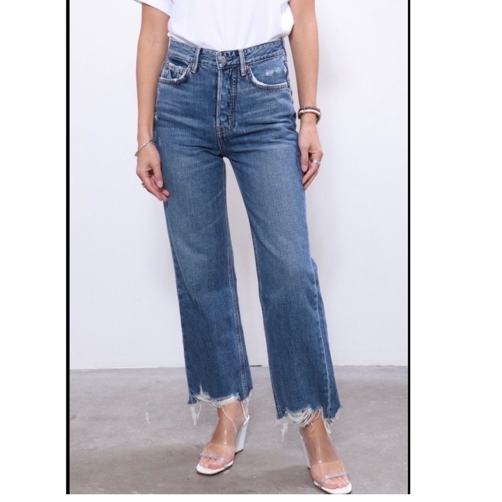 GRLFRND Jeans‎ Bobbi In Blue What You Like Wash Distressed Fray Hem Size 26